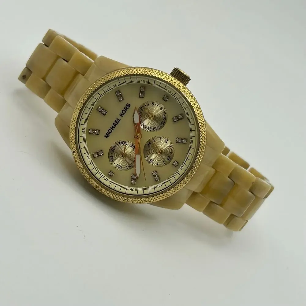 Michael Kors Women MK5039 Chronograph Watch Working New Battery
